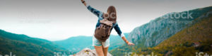 A girl on mountain