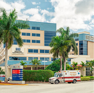 Ambulance outside of hospital