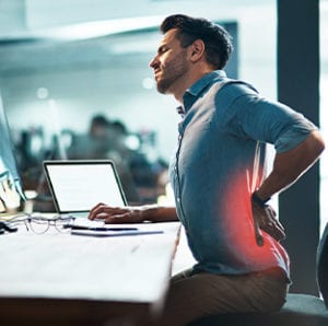 A man suffering with back pain