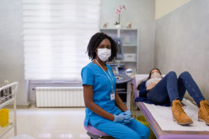 Occupational Health specialist and patient