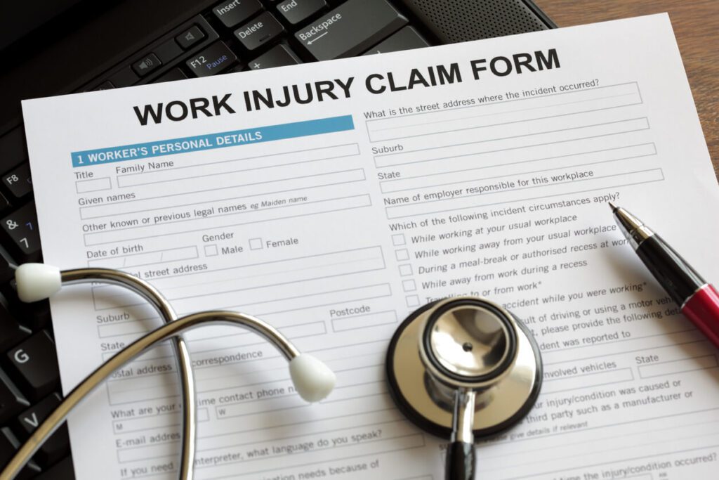Work injury Claim form.